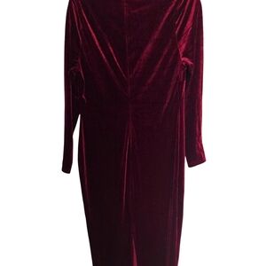 Fashion Nova Velvet Long Sleeve Dress - Deep Burgundy